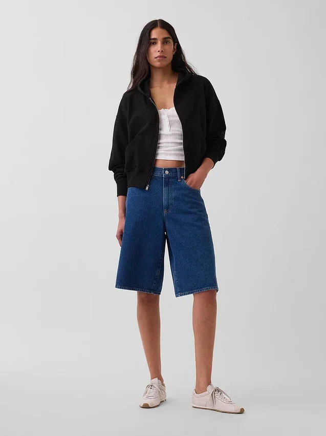 Bluza z kapturem z miękkiej frotte Vintagesoft, oversize, z zamkiem i klinowym krojem