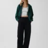 Bluza z kapturem z miękkiej frotte Vintagesoft, oversize, z zamkiem i klinowym krojem