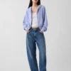 Bluza z kapturem z miękkiej frotte Vintagesoft, oversize, z zamkiem i klinowym krojem