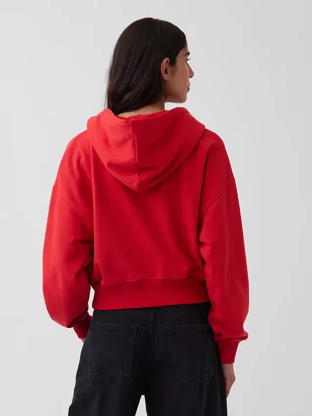 Bluza z kapturem z miękkiej frotte Vintagesoft, oversize, z zamkiem i klinowym krojem