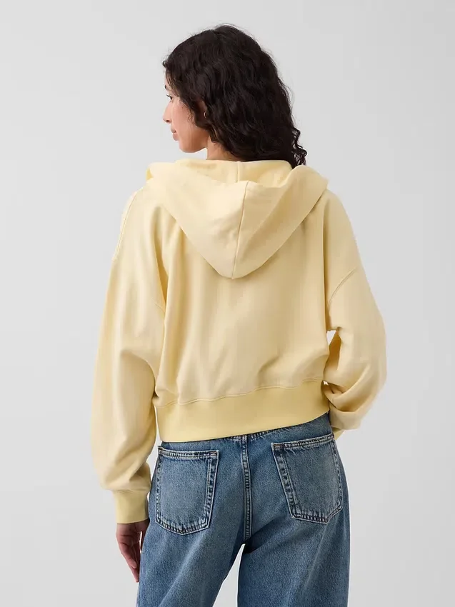 Bluza z kapturem z miękkiej frotte Vintagesoft, oversize, z zamkiem i klinowym krojem