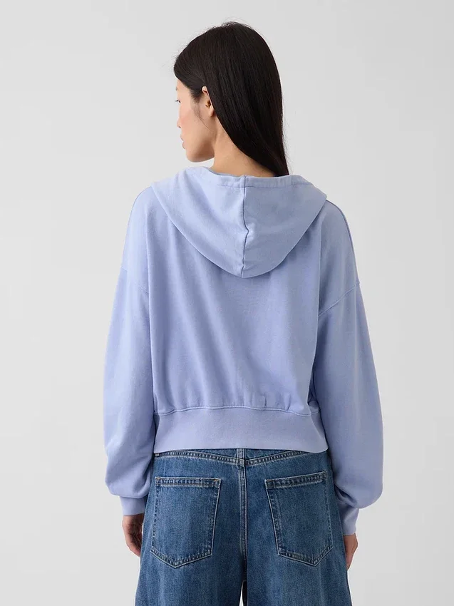 Bluza z kapturem z miękkiej frotte Vintagesoft, oversize, z zamkiem i klinowym krojem