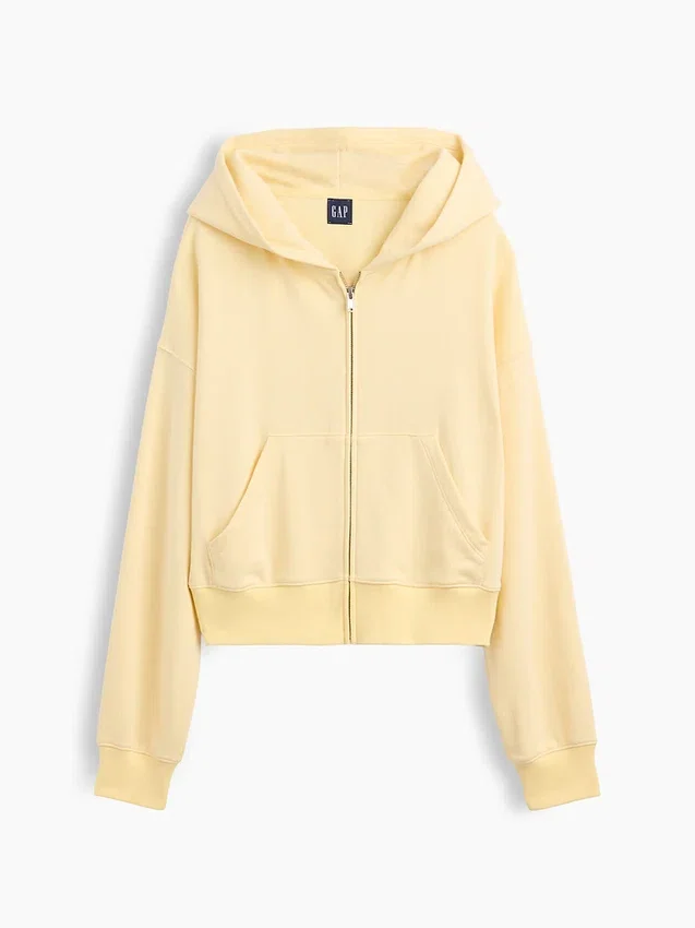 Bluza z kapturem z miękkiej frotte Vintagesoft, oversize, z zamkiem i klinowym krojem