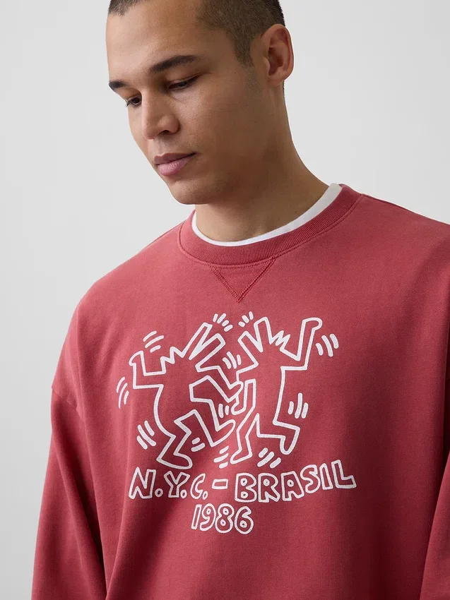 Bluza z logo Keith Haring z grubej dzianiny