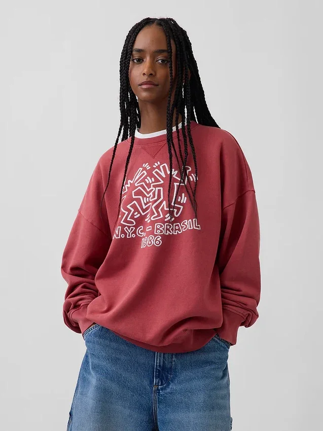 Bluza z logo Keith Haring z grubej dzianiny
