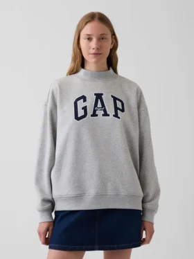 Bluza z logo Vintagesoft Oversized z golfem