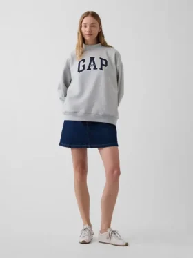 Bluza z logo Vintagesoft Oversized z golfem