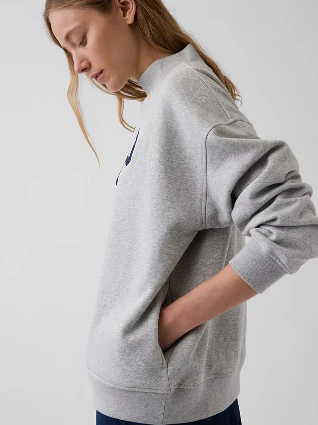 Bluza z logo Vintagesoft Oversized z golfem