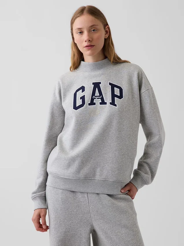 Bluza z logo Vintagesoft Oversized z golfem