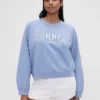 Bluza z nadrukiem logo GAP × Summer Fridays w stylu oversize z raglanowymi rękawami