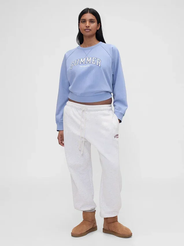 Bluza z nadrukiem logo GAP × Summer Fridays w stylu oversize z raglanowymi rękawami