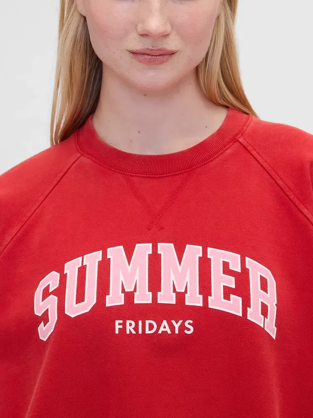 Bluza z nadrukiem logo GAP × Summer Fridays w stylu oversize z raglanowymi rękawami