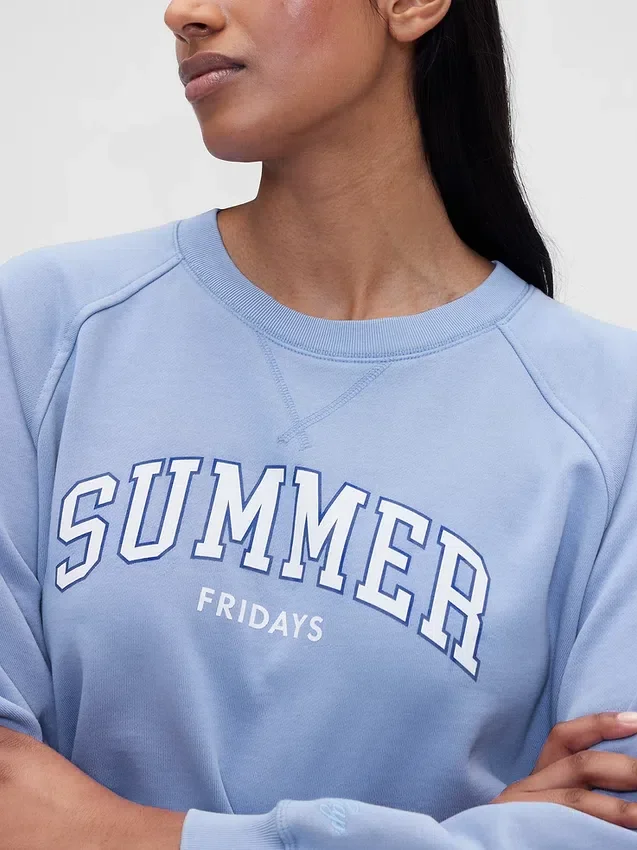 Bluza z nadrukiem logo GAP × Summer Fridays w stylu oversize z raglanowymi rękawami