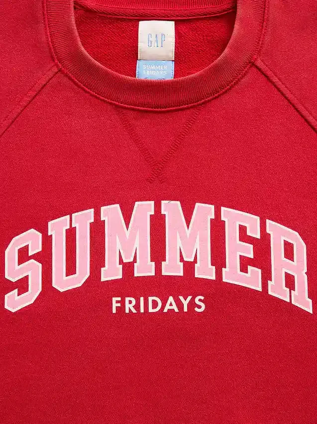Bluza z nadrukiem logo GAP × Summer Fridays w stylu oversize z raglanowymi rękawami