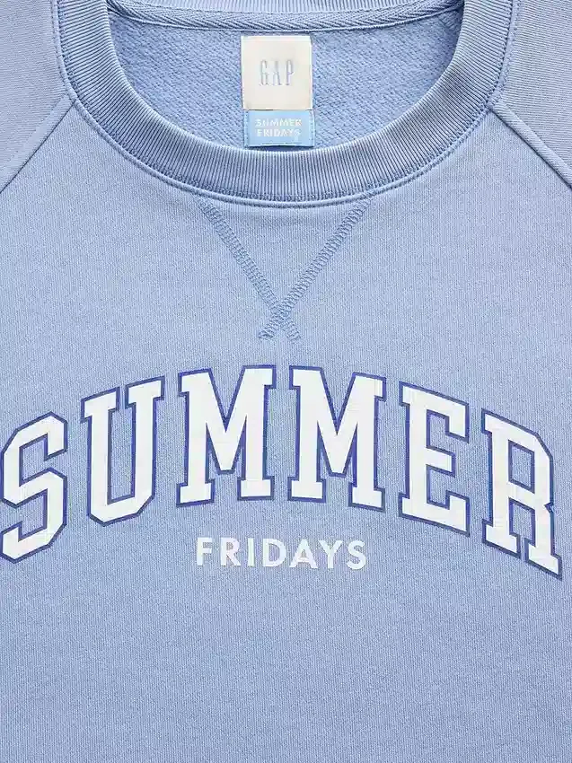 Bluza z nadrukiem logo GAP × Summer Fridays w stylu oversize z raglanowymi rękawami