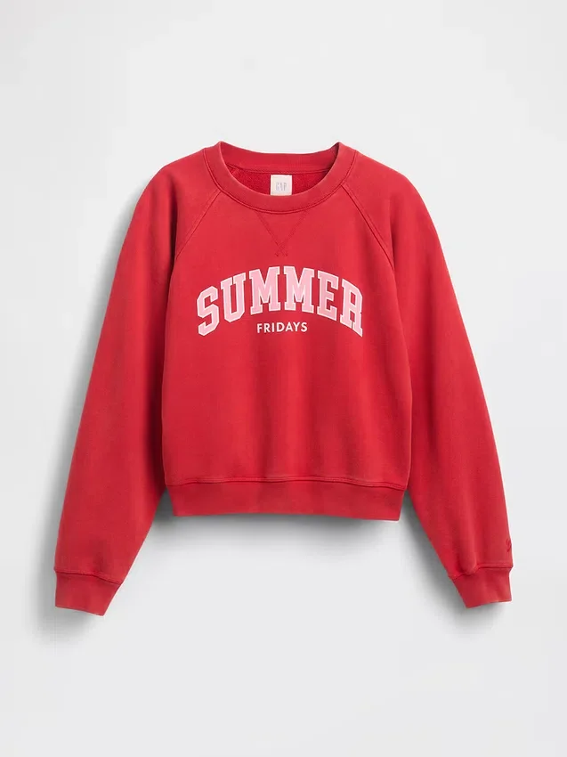 Bluza z nadrukiem logo GAP × Summer Fridays w stylu oversize z raglanowymi rękawami
