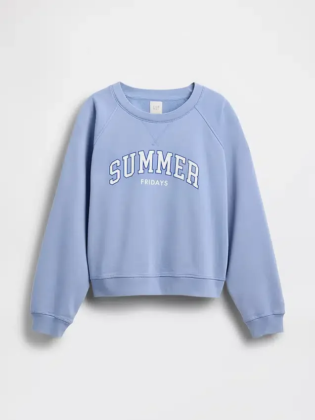 Bluza z nadrukiem logo GAP × Summer Fridays w stylu oversize z raglanowymi rękawami
