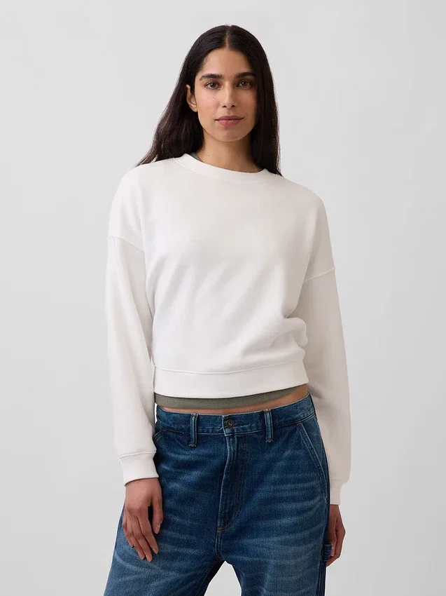 Bluza z okrągłym dekoltem i klinowym wykończeniem Vintagesoft