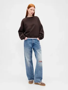 Bluza z okrągłym dekoltem i klinowym wykończeniem Vintagesoft