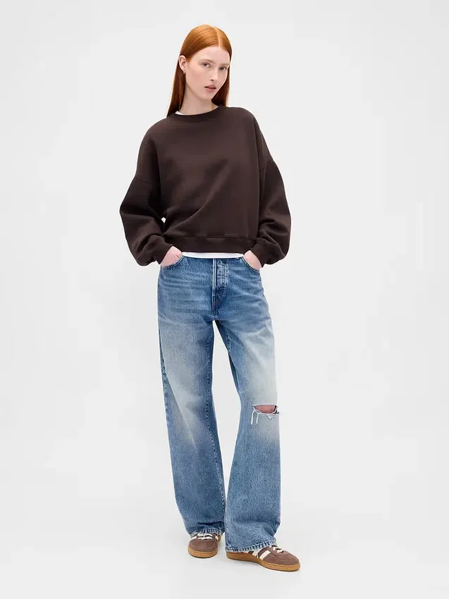 Bluza z okrągłym dekoltem i klinowym wykończeniem Vintagesoft
