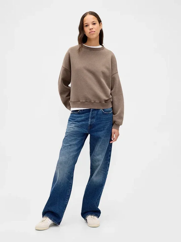 Bluza z okrągłym dekoltem i klinowym wykończeniem Vintagesoft