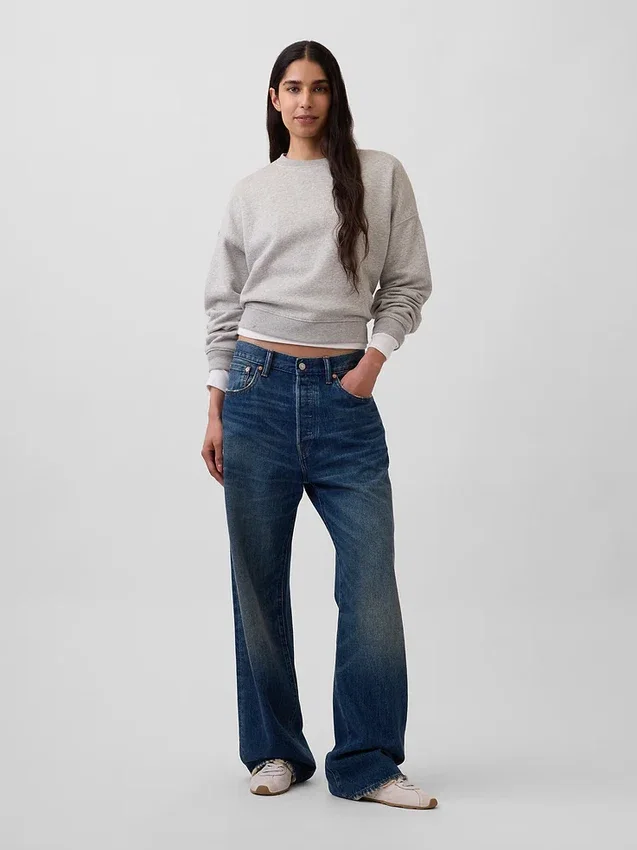 Bluza z okrągłym dekoltem i klinowym wykończeniem Vintagesoft