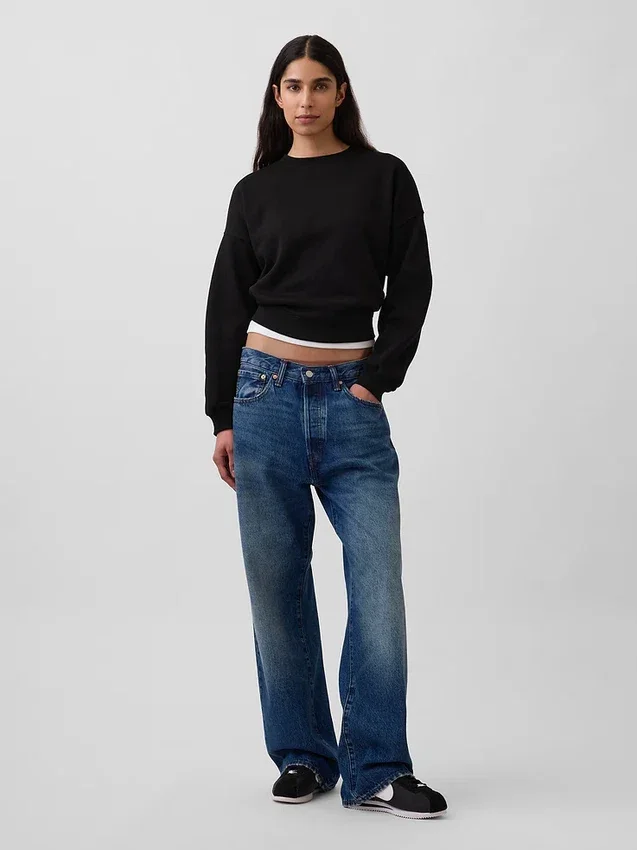 Bluza z okrągłym dekoltem i klinowym wykończeniem Vintagesoft