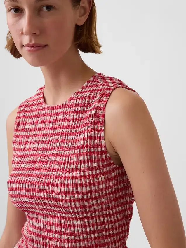 Bluzka z marszczonym peplum w kratkę