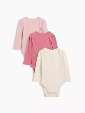 Body „Baby First Favorites” z dzianiny typu tinyrib (zestaw 3 szt.)