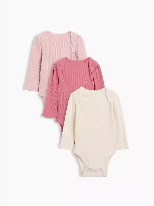 Body „Baby First Favorites” z dzianiny typu tinyrib (zestaw 3 szt.)