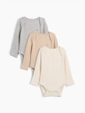 Body „Baby First Favorites” z dzianiny typu tinyrib (zestaw 3 szt.)