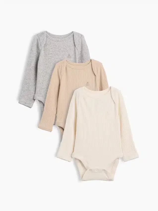 Body „Baby First Favorites” z dzianiny typu tinyrib (zestaw 3 szt.)