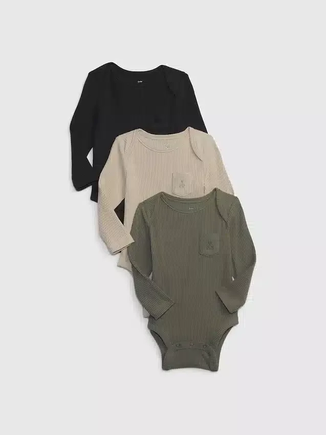 Body „Baby First Favorites” z dzianiny typu tinyrib (zestaw 3 szt.)