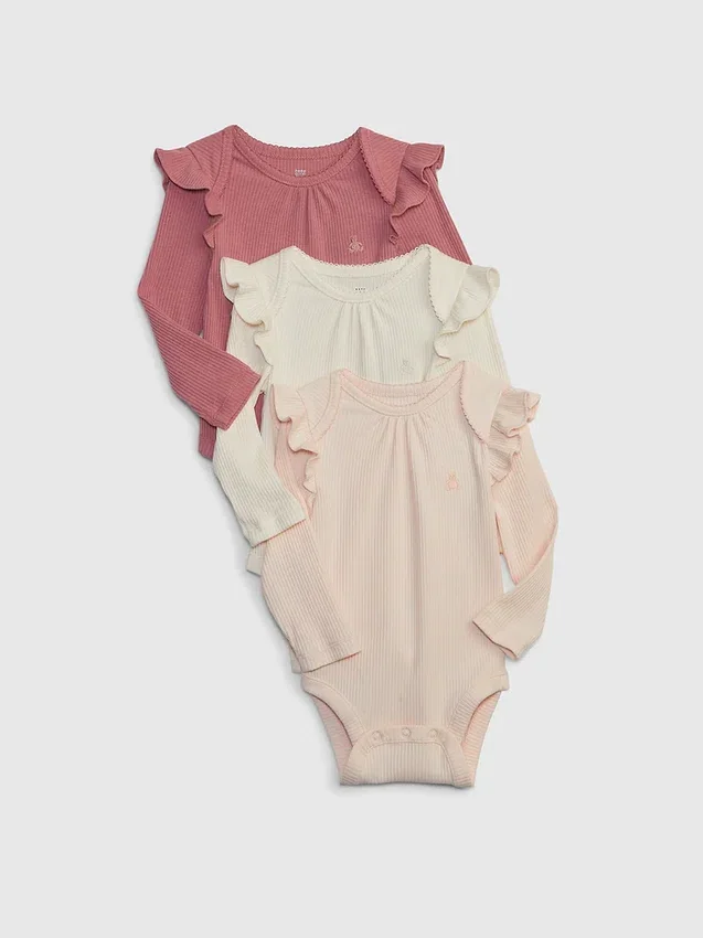 Body „Baby First Favorites” z dzianiny typu tinyrib (zestaw 3 szt.)