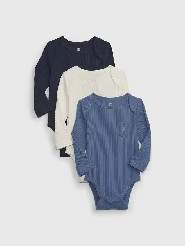 Body „Baby First Favorites” z dzianiny typu tinyrib (zestaw 3 szt.)