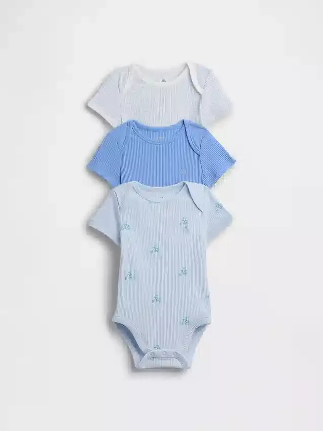 Body „Baby First Favorites” z dzianiny typu tinyrib (zestaw 3 szt.)