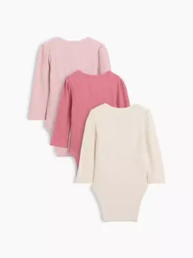 Body „Baby First Favorites” z dzianiny typu tinyrib (zestaw 3 szt.)