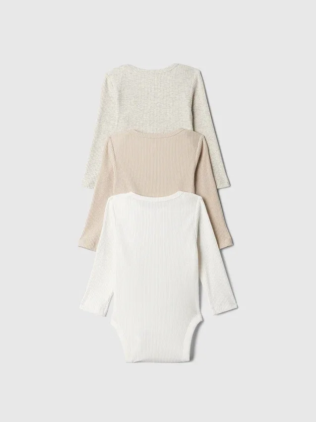 Body „Baby First Favorites” z dzianiny typu tinyrib (zestaw 3 szt.)