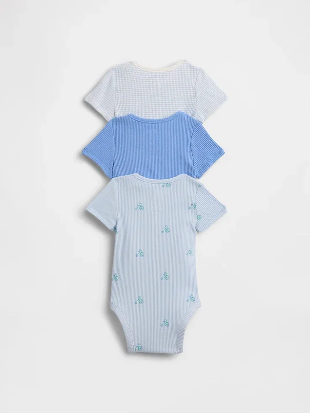 Body „Baby First Favorites” z dzianiny typu tinyrib (zestaw 3 szt.)
