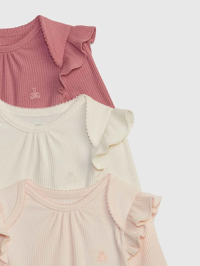 Body „Baby First Favorites” z dzianiny typu tinyrib (zestaw 3 szt.)