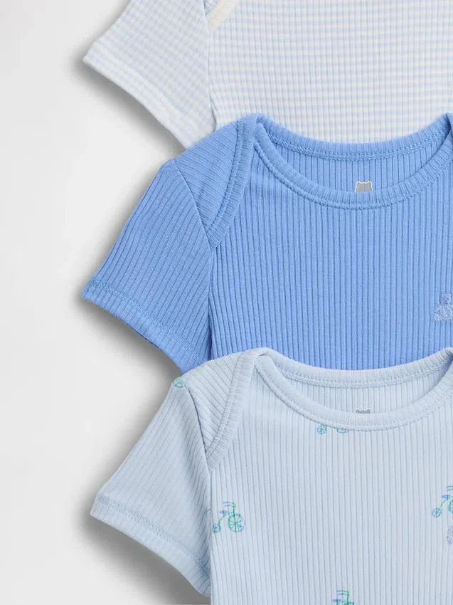 Body „Baby First Favorites” z dzianiny typu tinyrib (zestaw 3 szt.)