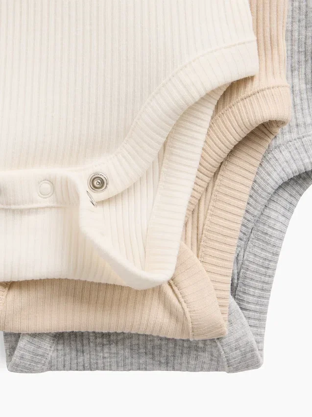 Body „Baby First Favorites” z dzianiny typu tinyrib (zestaw 3 szt.)