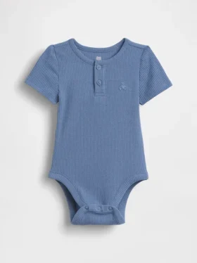 Body dla niemowląt „Baby First Favorites” z dzianiny Tinyrib typu Henley