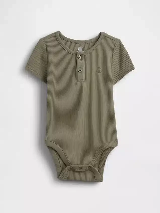 Body dla niemowląt „Baby First Favorites” z dzianiny Tinyrib typu Henley