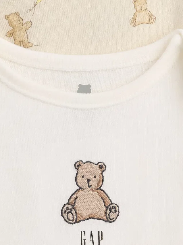Body dla niemowląt z bawełny organicznej z motywem Brannan Bear (zestaw 2 szt.)