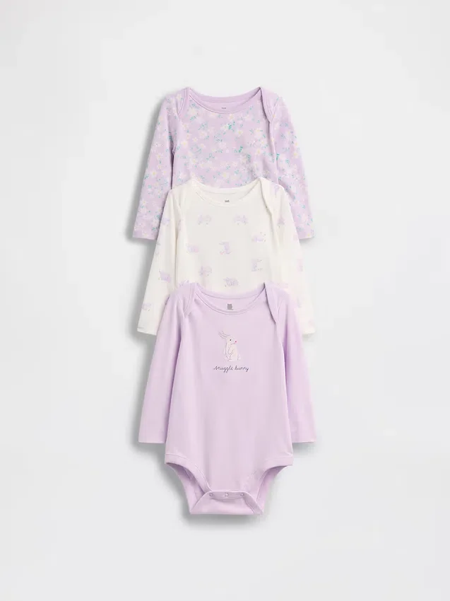 Body z bawełny organicznej „Baby First Favorites” (zestaw 3 szt.)