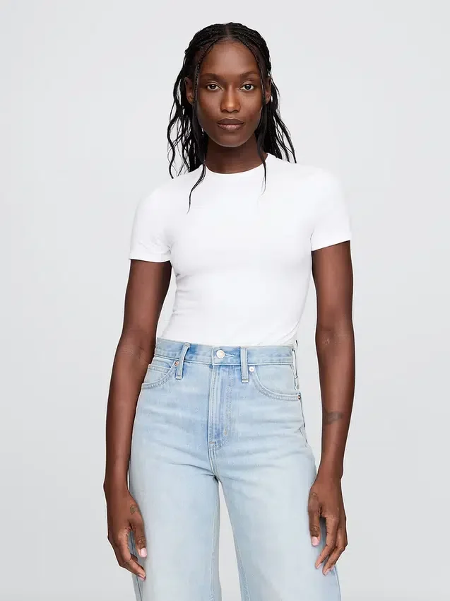 Body z T-shirta z dzianiny o gęstym splocie