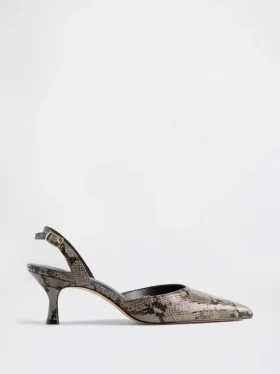 Buty na obcasie typu kitten heel z paskiem z tyłu
