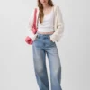 CashSoft Oversized Shaker-Stitch Zip Hoodie