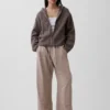 CashSoft Oversized Shaker-Stitch Zip Hoodie